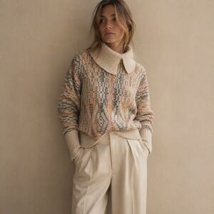 Anthropologie Textured Chunky Turtleneck Sweater L NWT
